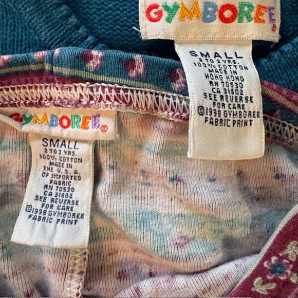 Vintage GYMBOREE Autumn Florals Sweater Leggings rainbow tag sz S 2 - 3 yrs - Picture 2 of 10